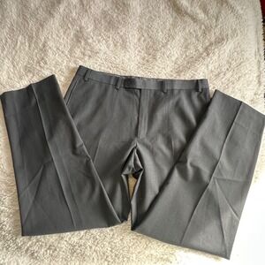 Michael Strahan Collection Men's Gray Dress Pants 38x32 Wool Blend Flat Front